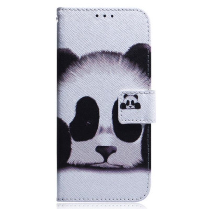 Folio Deksel Til Xiaomi Redmi Note 12 5G Med Kjede Strappy Panda