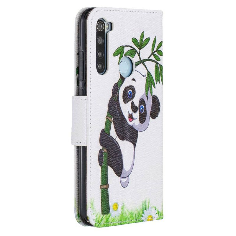 Folio Deksel Til Xiaomi Redmi Note 8 Panda På Bambus