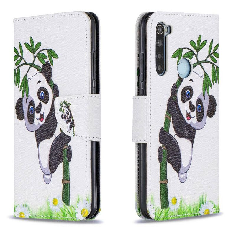 Folio Deksel Til Xiaomi Redmi Note 8 Panda På Bambus