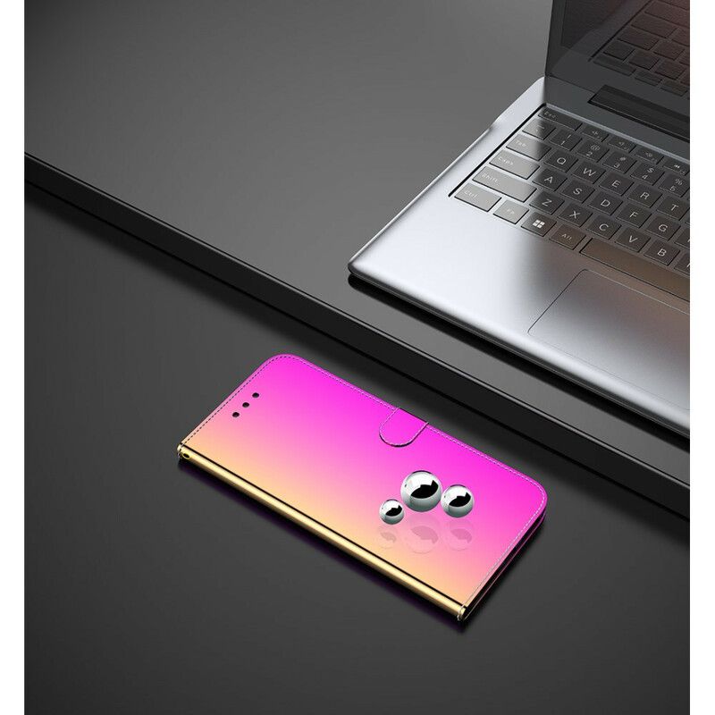 Folio Deksel Til Xiaomi Redmi Note 8 Speildeksel I Imitert Skinn