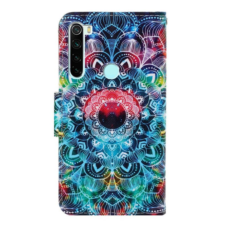 Lærdeksel Til Xiaomi Redmi Note 8 Med Kjede Flashy Strappy Mandala