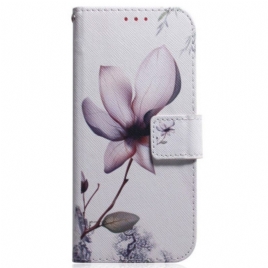 Folio Deksel Til Moto G73 5G Med Kjede Strappy Rose Flower