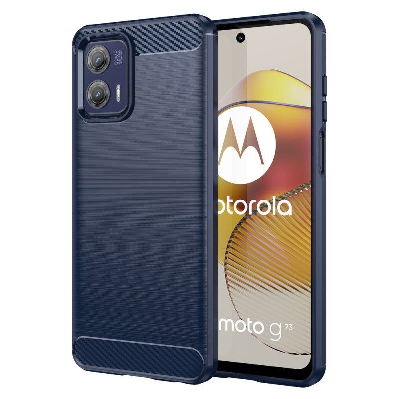 Mobildeksel Til Moto G73 5G Børstet Karbonfiber