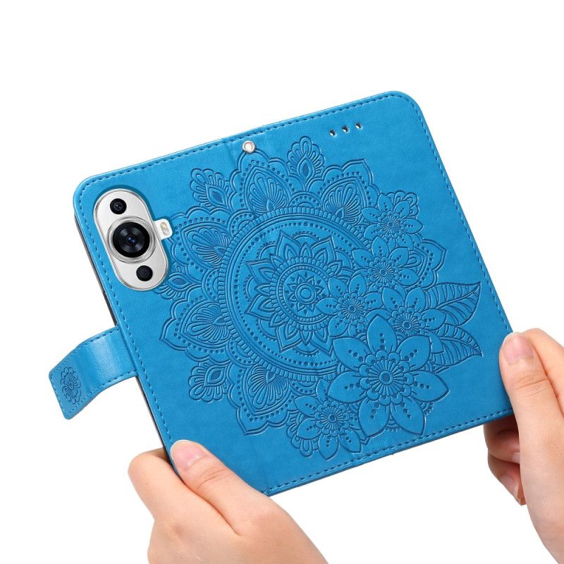 Lærdeksel Folio Deksel Huawei Nova 11 Pro Mobildeksel Stropp Med Blomstertrykk