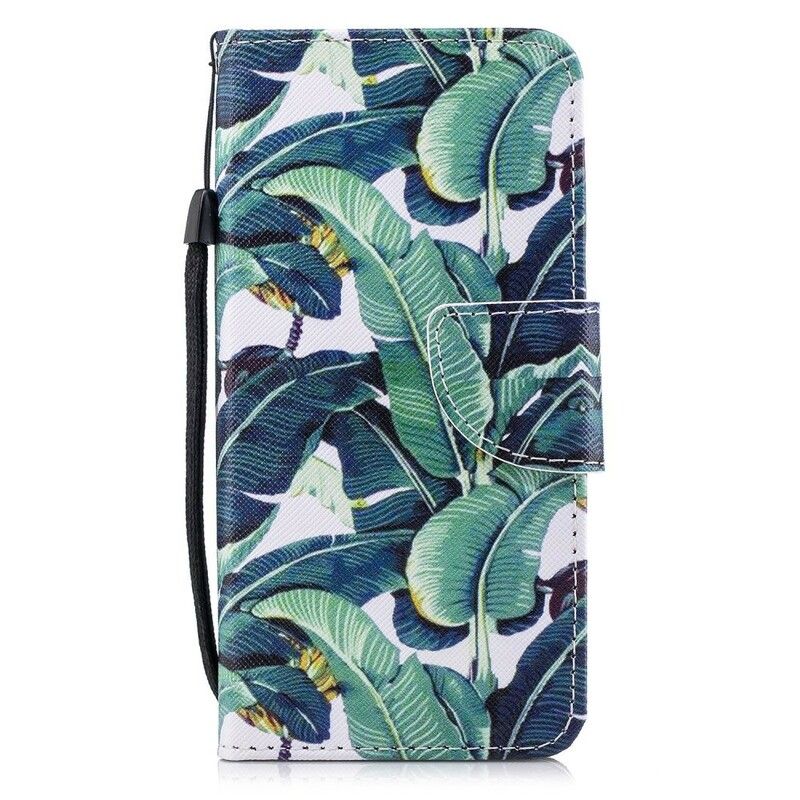 Lærdeksel Til Huawei P Smart Med Kjede Tropical Leaves Strap