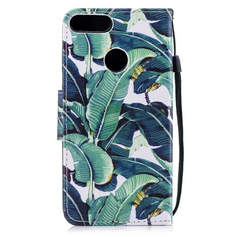 Lærdeksel Til Huawei P Smart Med Kjede Tropical Leaves Strap