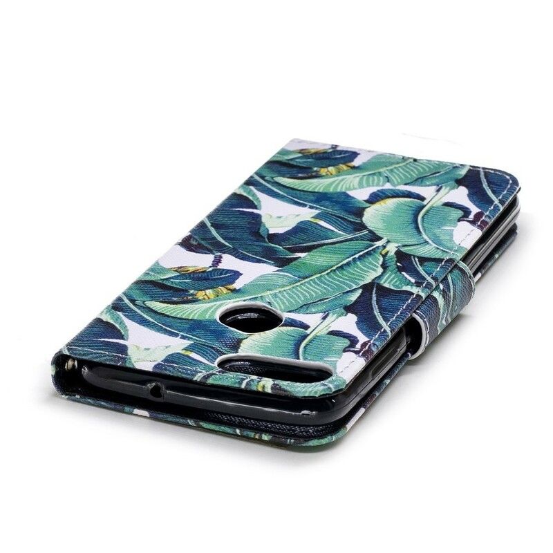 Lærdeksel Til Huawei P Smart Med Kjede Tropical Leaves Strap