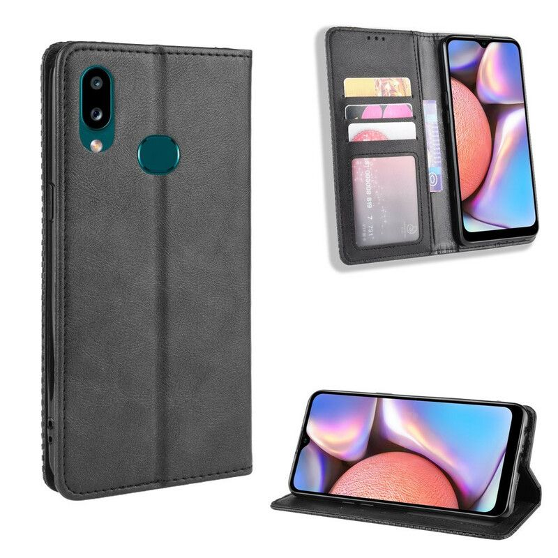 Beskyttelse Deksel Til Samsung Galaxy A10s Folio Deksel Vintage Stilisert Skinneffekt