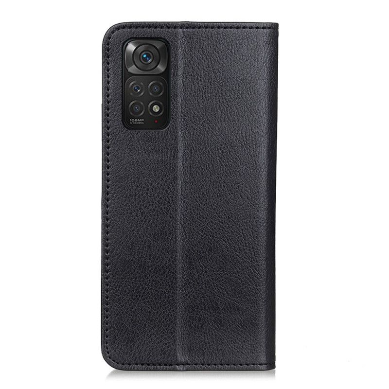 Beskyttelse Deksel Til Xiaomi Redmi Note 11 / 11S Folio Deksel Teksturert Litchi Split Leather