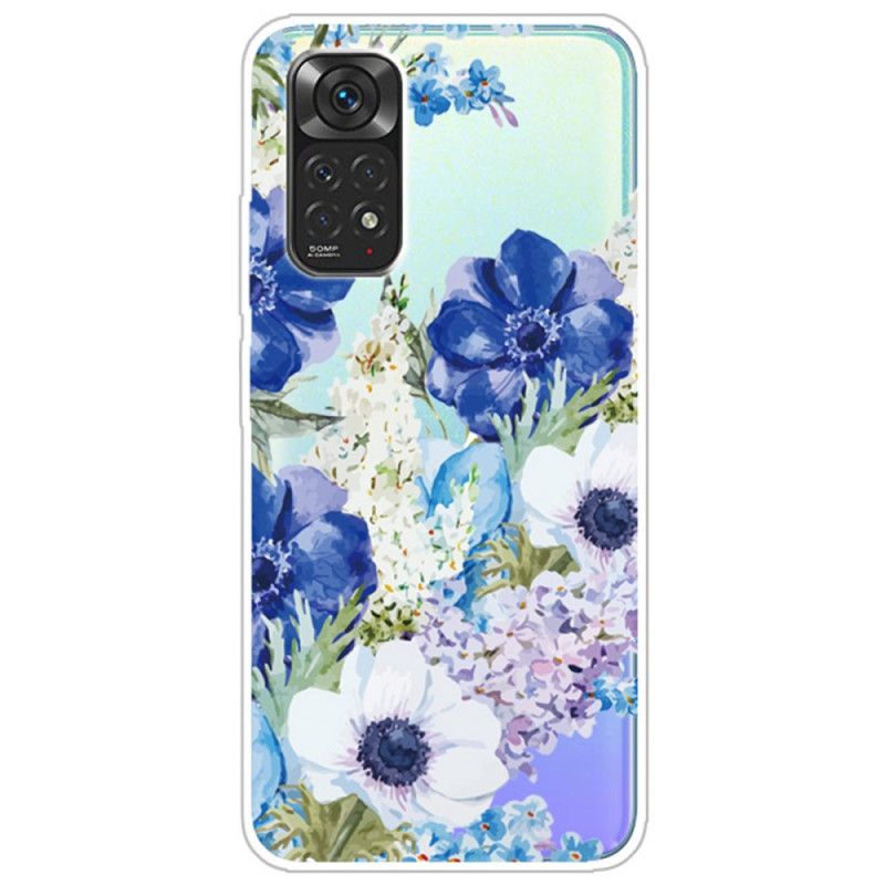 Deksel Til Xiaomi Redmi Note 11 / 11S Akvarell Blå Blomster Sømløs