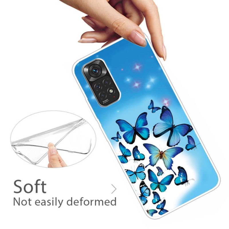 Deksel Til Xiaomi Redmi Note 11 / 11S Blå Sommerfugler