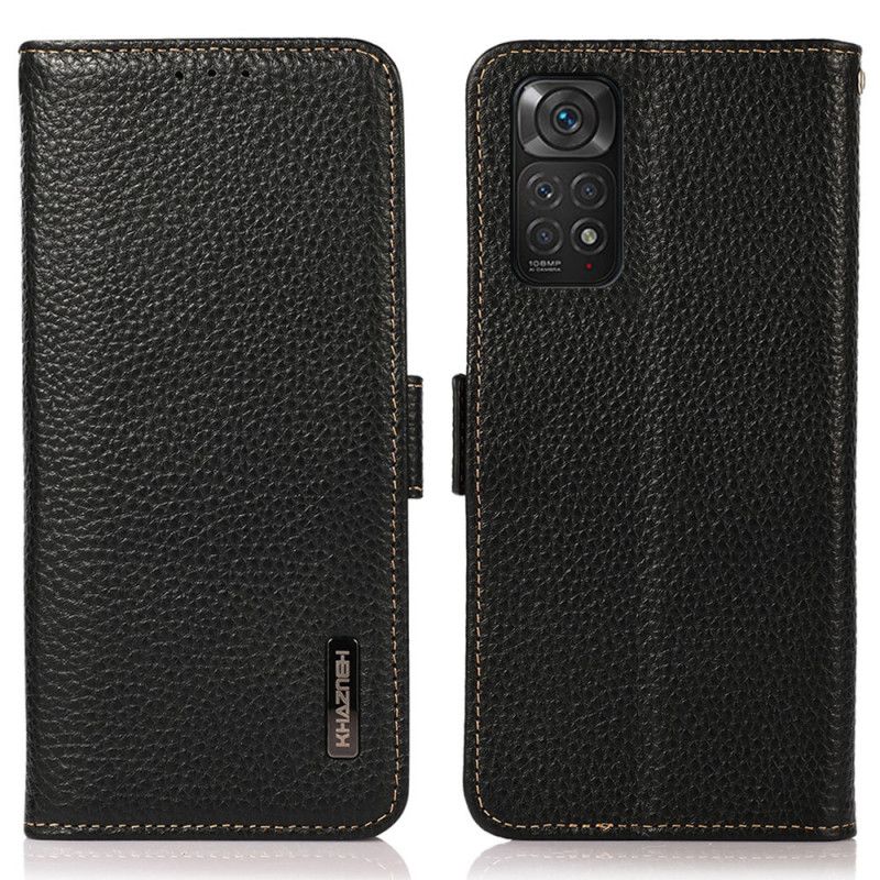 Folio Deksel Til Xiaomi Redmi Note 11 / 11S Litchi Leather Khazneh Rfid