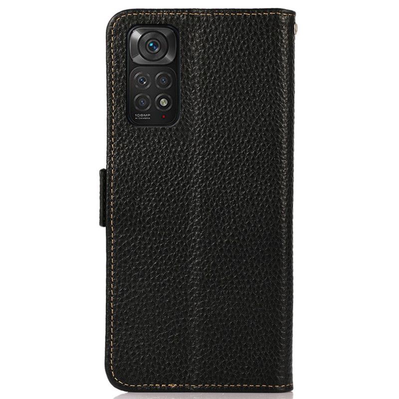 Folio Deksel Til Xiaomi Redmi Note 11 / 11S Litchi Leather Khazneh Rfid