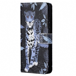 Folio Deksel Til Xiaomi Redmi Note 11 / 11S Med Kjede Thong Leopard