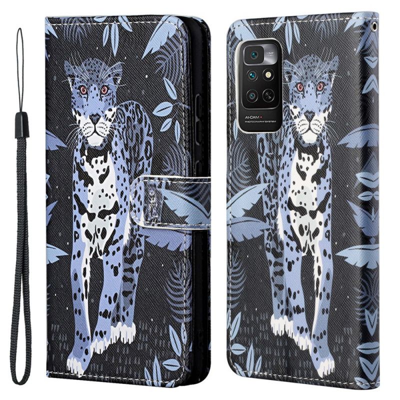 Folio Deksel Til Xiaomi Redmi Note 11 / 11S Med Kjede Thong Leopard