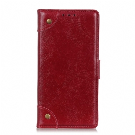 Folio Deksel Til Xiaomi Redmi Note 11 / 11S Vintage Nagler Nappa Skinnstil