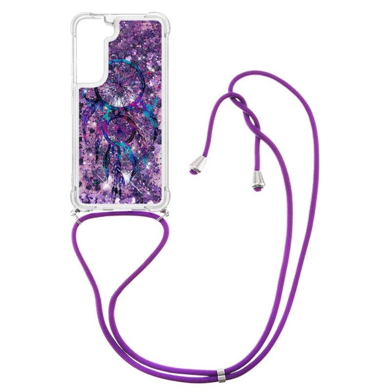 Deksel Til Samsung Galaxy S22 Plus 5G Med Snor Med Paljetter Drawstring Dream Catcher