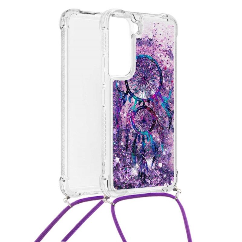 Deksel Til Samsung Galaxy S22 Plus 5G Med Snor Med Paljetter Drawstring Dream Catcher