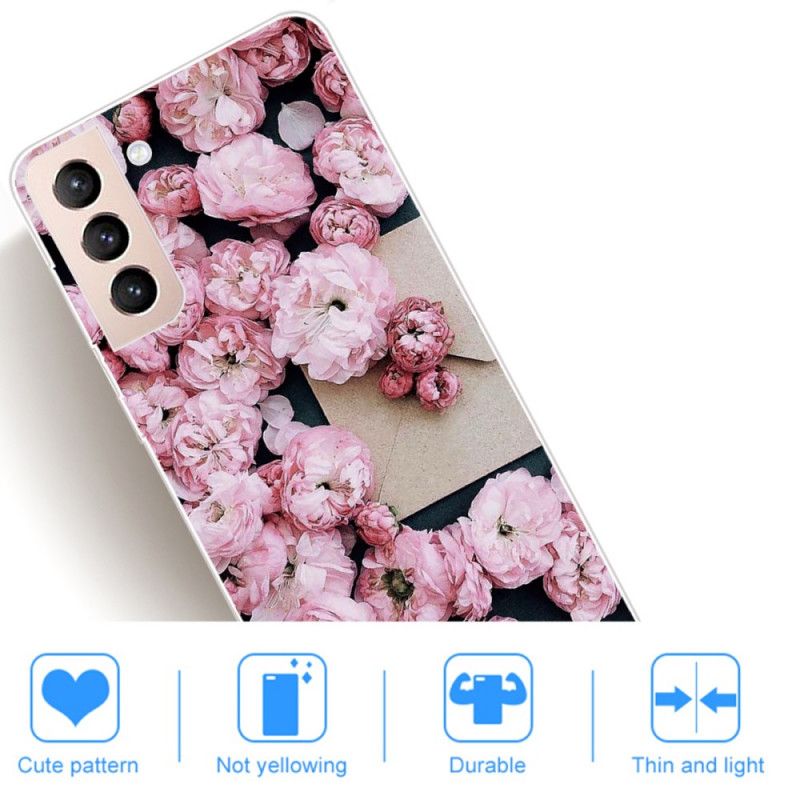 Deksel Til Samsung Galaxy S22 Plus 5G Rosa Blomster