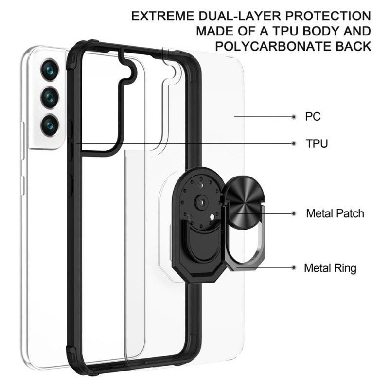 Deksel Til Samsung Galaxy S22 Plus 5G Transparent Med Ringstøtte