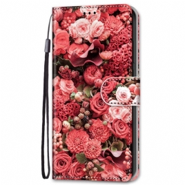 Folio Deksel Til Samsung Galaxy S22 Plus 5G Blomsterromantikk