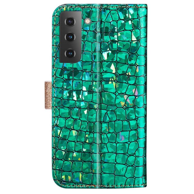 Folio Deksel Til Samsung Galaxy S22 Plus 5G Croc-diamanter