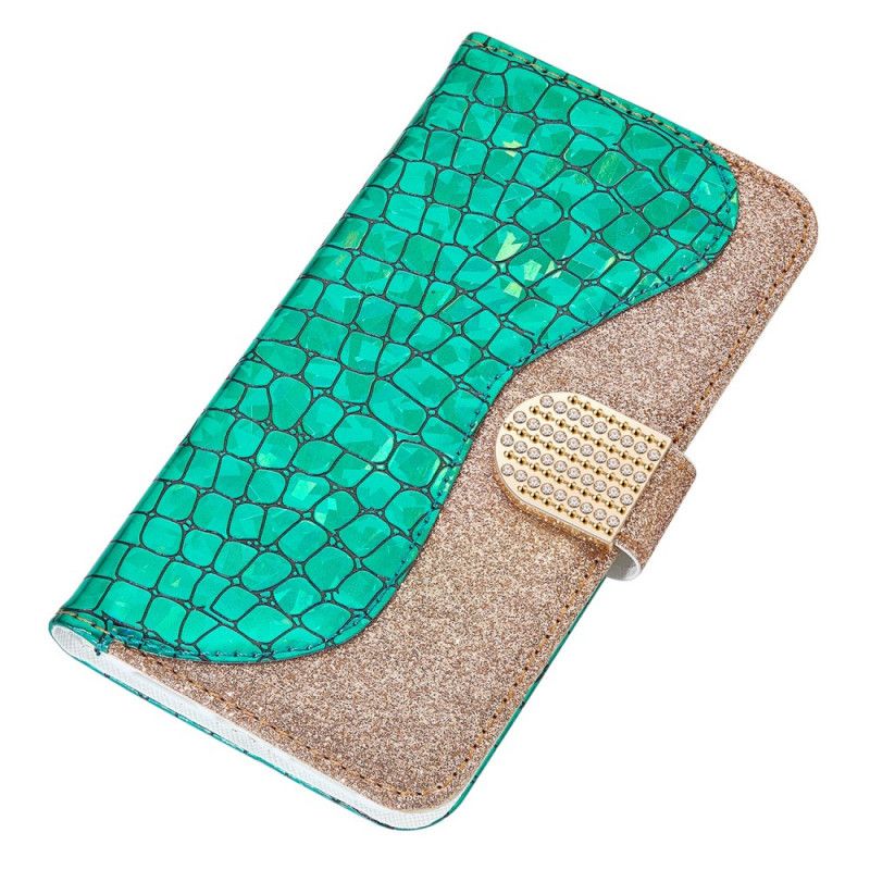 Folio Deksel Til Samsung Galaxy S22 Plus 5G Croc-diamanter