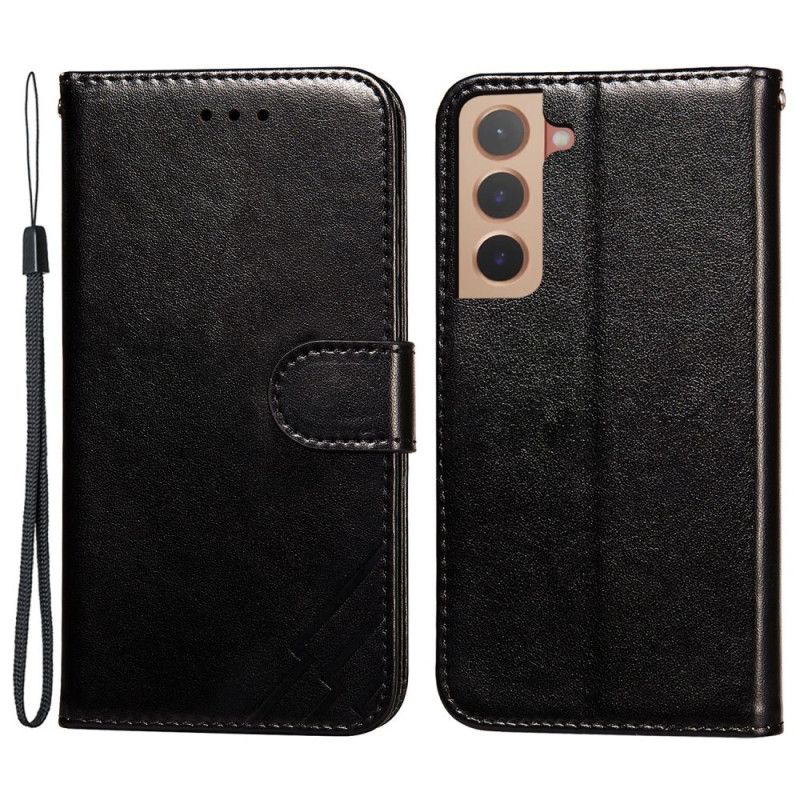 Folio Deksel Til Samsung Galaxy S22 Plus 5G Leather Effect Lightning Design