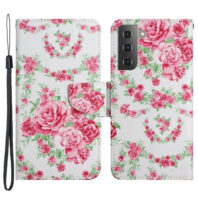 Folio Deksel Til Samsung Galaxy S22 Plus 5G Royal Liberty Flowers