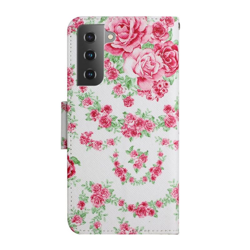 Folio Deksel Til Samsung Galaxy S22 Plus 5G Royal Liberty Flowers