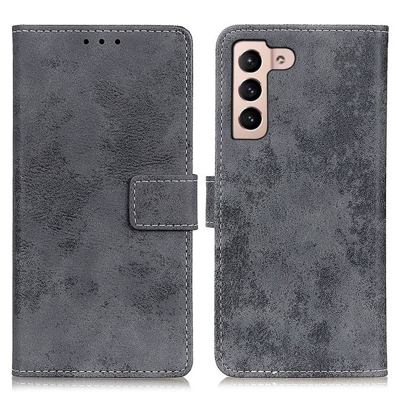 Folio Deksel Til Samsung Galaxy S22 Plus 5G Vintage Skinneffekt