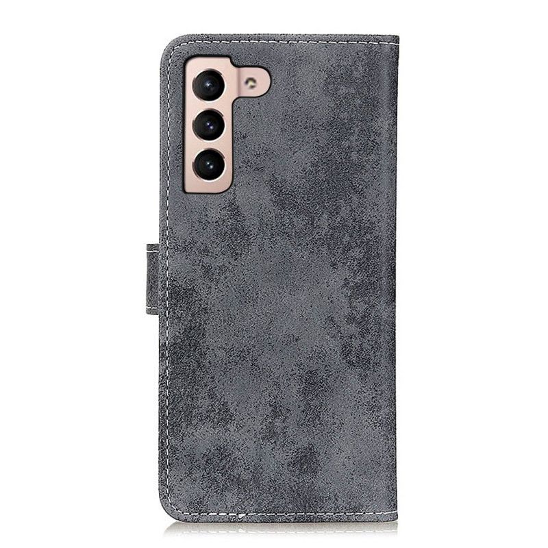 Folio Deksel Til Samsung Galaxy S22 Plus 5G Vintage Skinneffekt