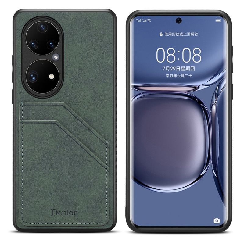 Deksel Til Huawei P50 Pro Denior Double Slot Card Holder