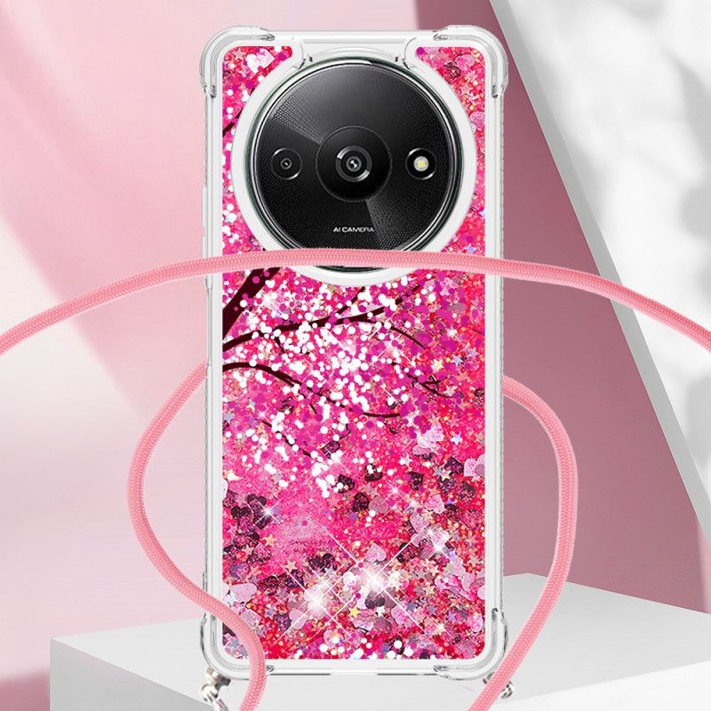 Deksel Poco C61 Cherry Blossom Glitter Beskyttelse Deksel