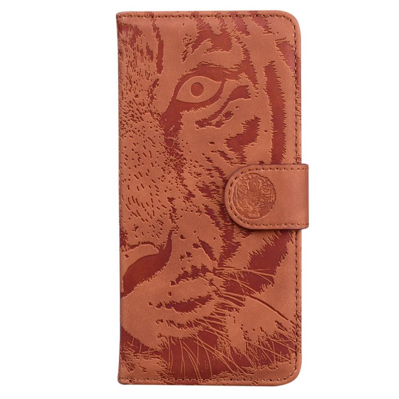 Lærdeksel Folio Deksel Poco C61 Mobildeksel Tiger Footprint