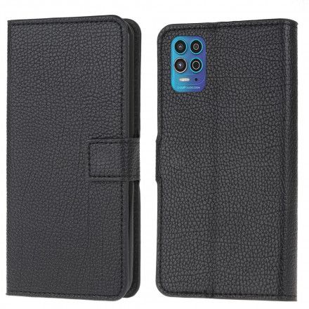 Folio Deksel Til Moto G100 Litchi Grain Leather Effect