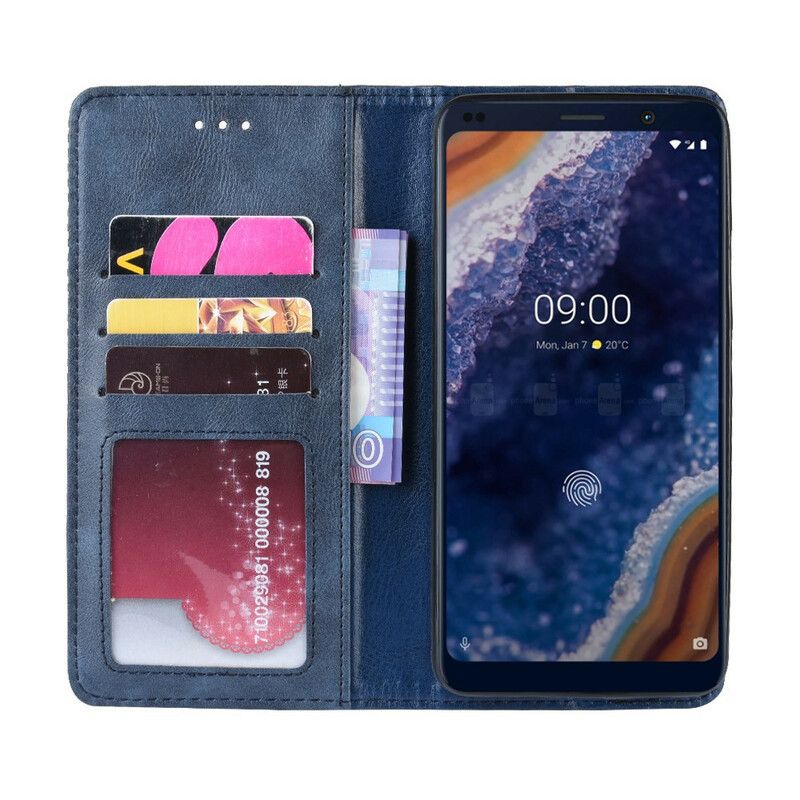 Beskyttelse Deksel Til Nokia 9 PureView Folio Deksel Stylet Vintage Skinneffekt