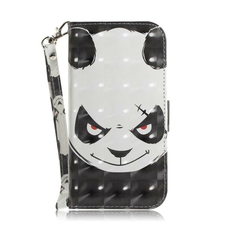 Folio Deksel Til Huawei P Smart Z / Honor 9X Med Kjede Angry Panda Med Stropp