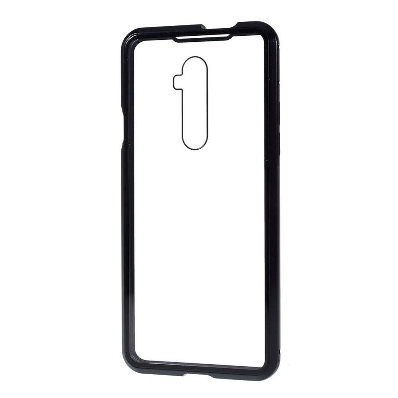 Mobildeksel Til OnePlus 7T Pro Metallkanter Og Herdet Glass