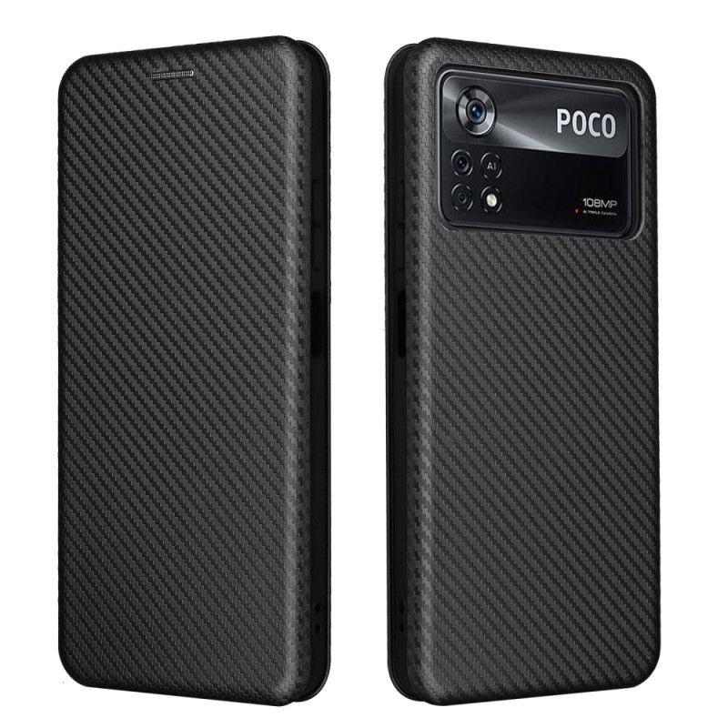 Beskyttelse Deksel Til Poco X4 Pro 5G Folio Deksel Farget Karbonfiber