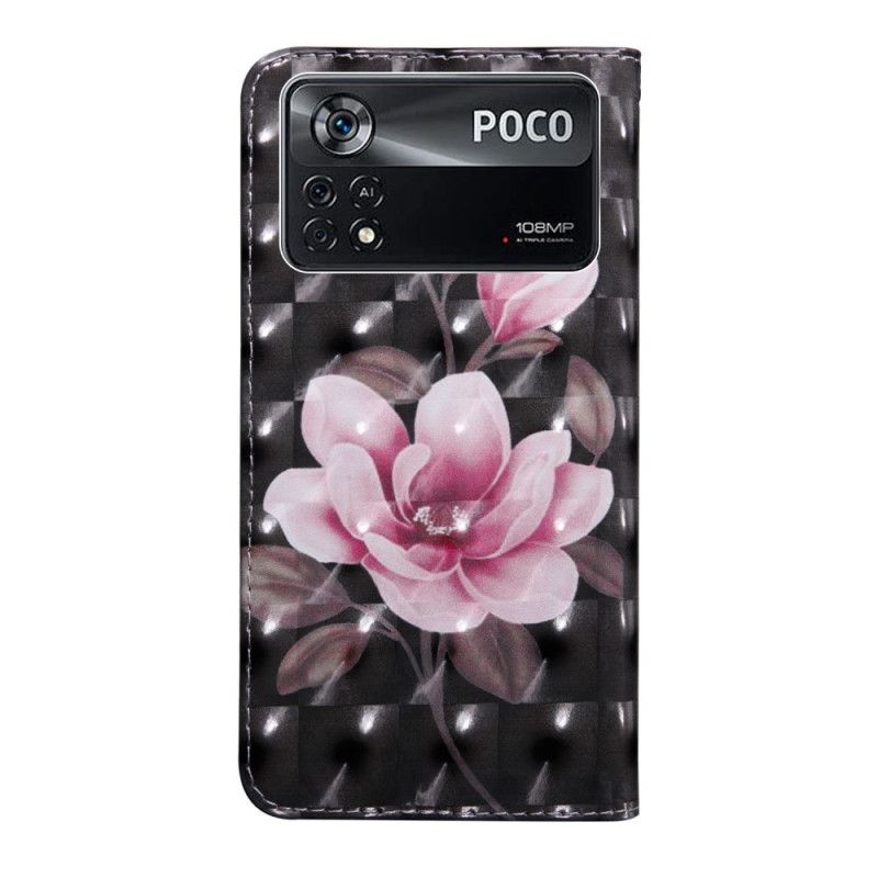 Folio Deksel Til Poco X4 Pro 5G Med Kjede Floral Strappy