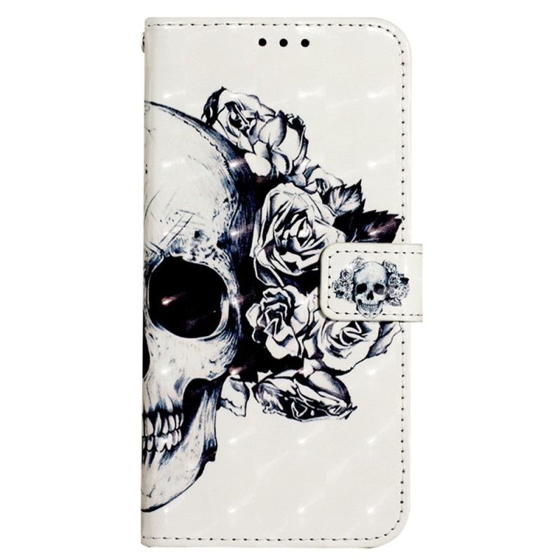 Folio Deksel Til Poco X4 Pro 5G Med Kjede Floral Strappy Skull