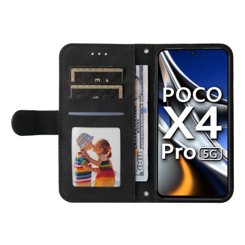 Folio Deksel Til Poco X4 Pro 5G Nagle Og Stropp I Kunstskinn