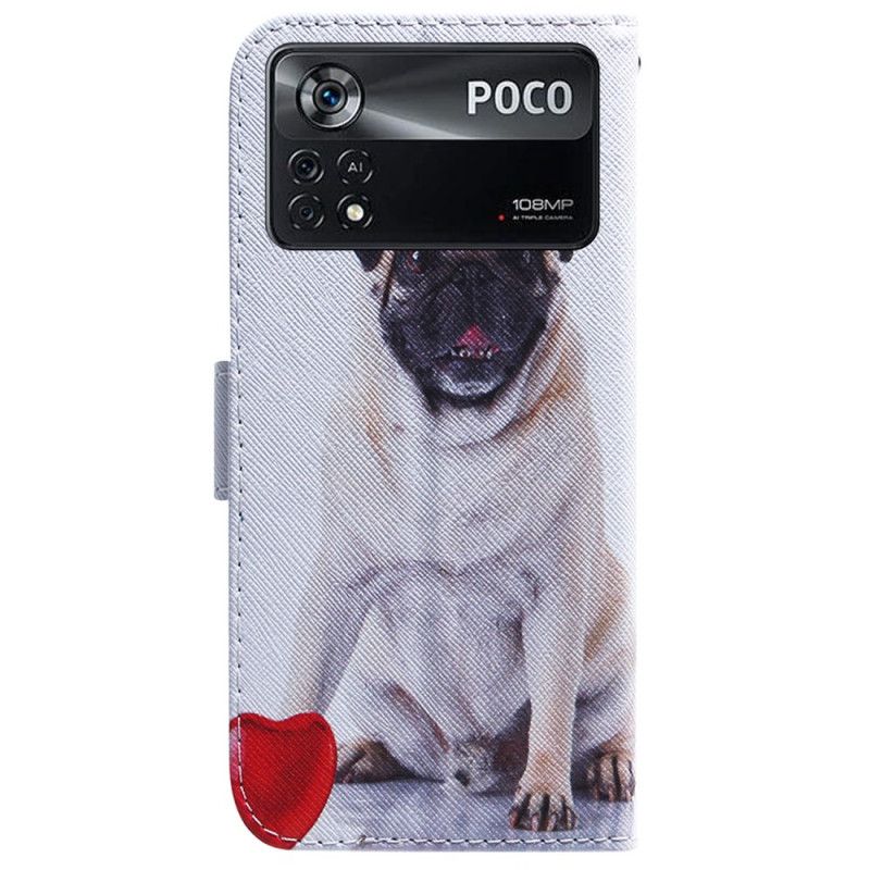 Folio Deksel Til Poco X4 Pro 5G Pug Dog