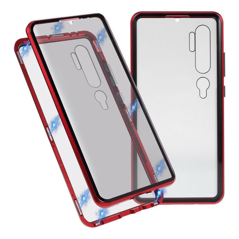 Deksel Til Xiaomi Mi Note 10 / 10 Pro Metallkanter Og Herdet Glass