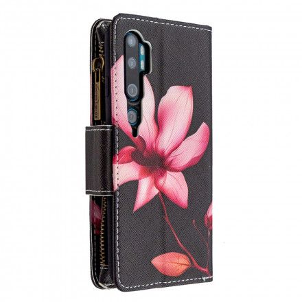 Folio Deksel Til Xiaomi Mi Note 10 / 10 Pro Blomsterlomme Med Glidelås