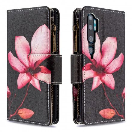 Folio Deksel Til Xiaomi Mi Note 10 / 10 Pro Blomsterlomme Med Glidelås