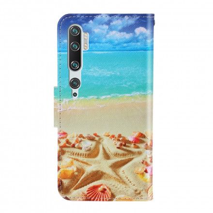 Folio Deksel Til Xiaomi Mi Note 10 / 10 Pro Med Kjede Thong Beach