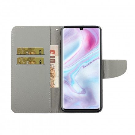 Folio Deksel Til Xiaomi Mi Note 10 / 10 Pro Med Kjede Variasjoner Av Sommerfuglstropp