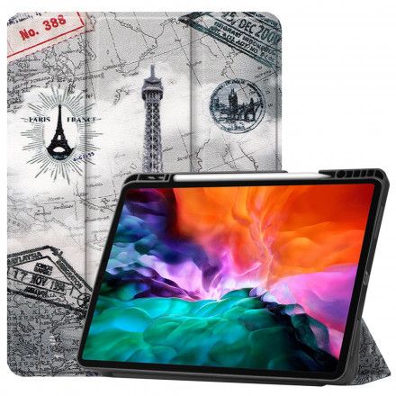 Beskyttelse Deksel Til iPad Pro 12.9" (2021) (2020) (2018) Eiffel Tower Stylus Holder